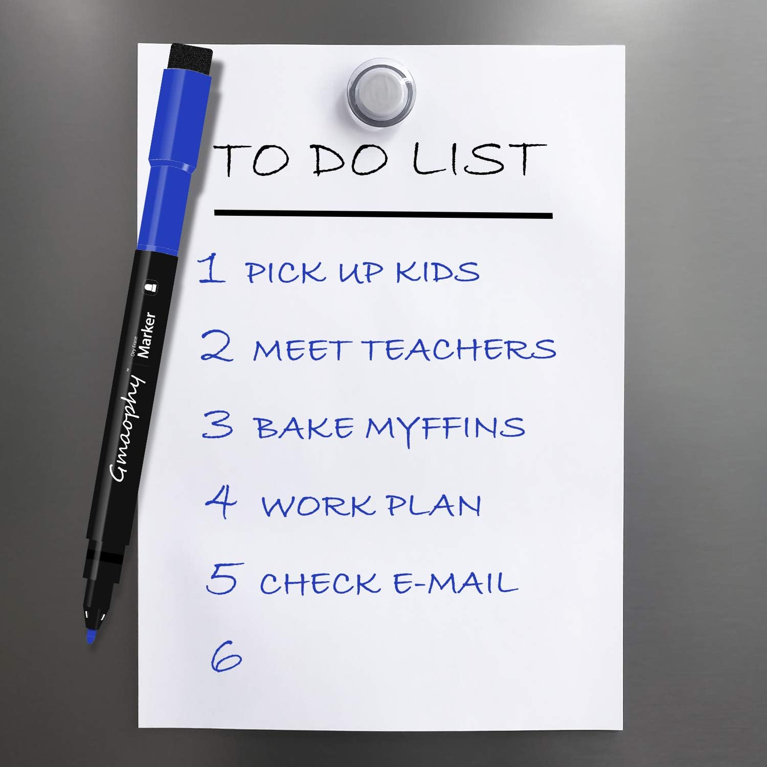 Magnetic Dry Erase Markers - 10 Pcs 8 Color Fine Tip Whiteboard Markers with Eraser Cap, Low Odor Dry Erase Markers for Glass/Whiteboard/Porcelain/Plastic/School/Office : Office Products