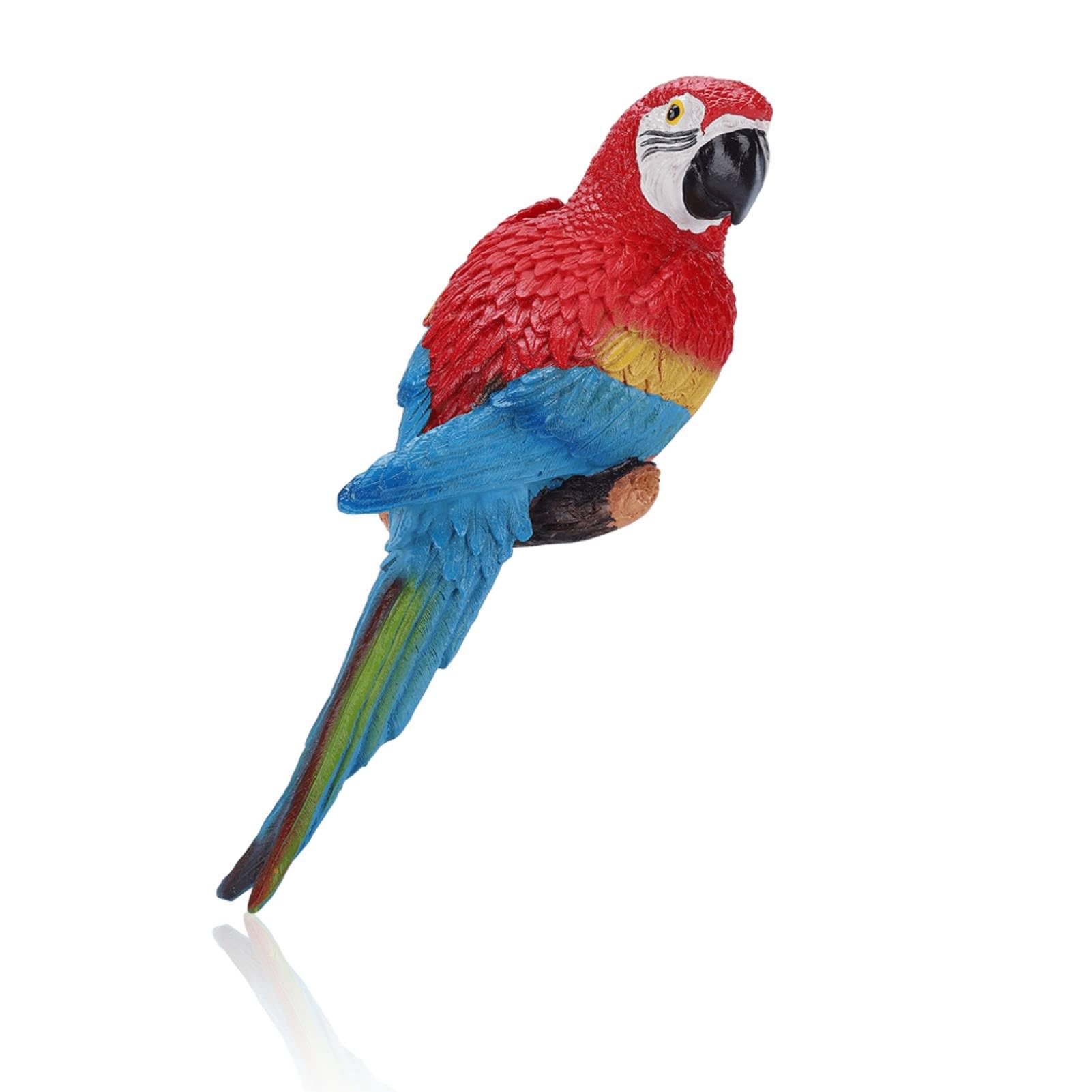 HERCHR Resin Parrot Hanging Garden Statue,Parrot Decor Outdoor Realistic Parrot Outdoor Sculpture Landscape Ornament Parrot Model Garden Sculpture Wall Decor(A)