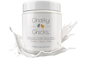 Chalky Chicks Chalk Paint - Furniture, Cabinet & Wood Paint - Aged Burlap (White) 4 Fl Oz (Pack of 1)