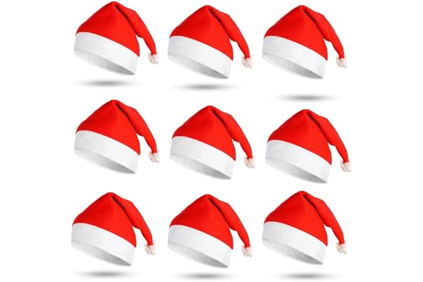 Kit 12 Gorro Natal Papai Noel Fantasia Chapeu Natalino Premium