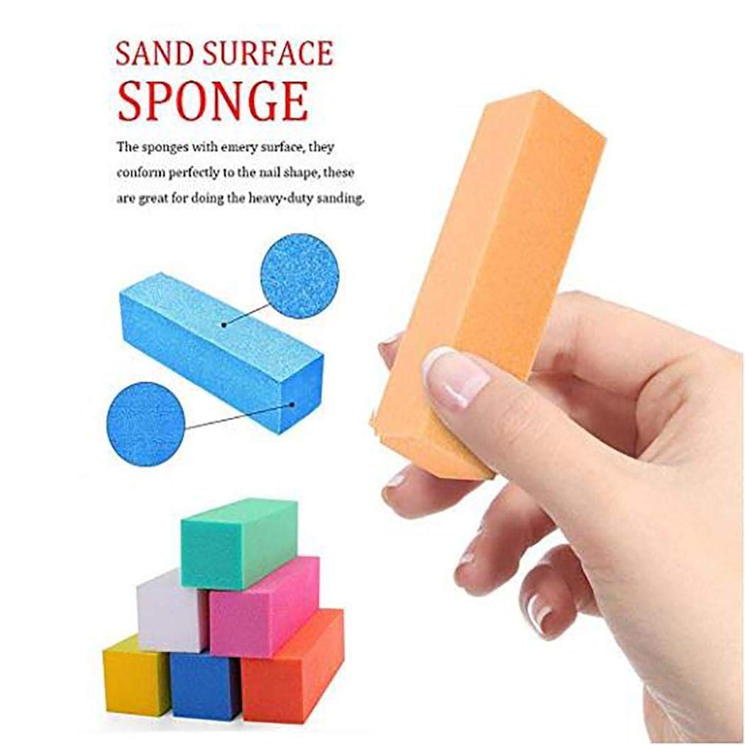 Xixini 5pcs limas de uñas + 5 unids conjunto de bloques de lijado de búfer manicura herramientas de belleza de color enviar al azar