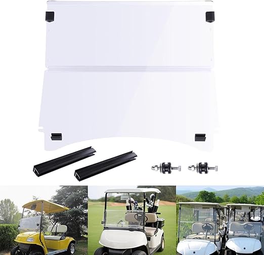 AW Fold Down Golf Cart Windshield Impact Resistant Acrylic