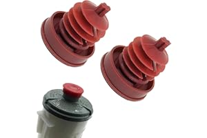 Pleoos 2Pack Hydraulic Power Steering Pump Red Reservoir Cap Plug Cover Compatible with Honda for Acura