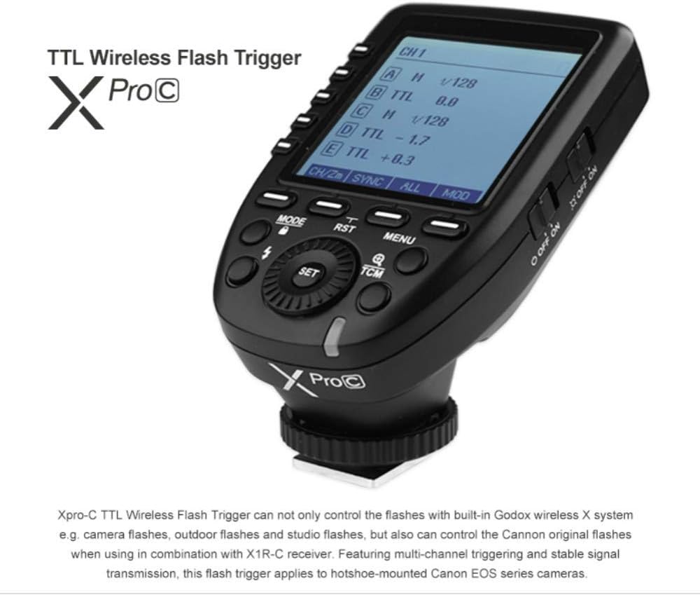 Godox XPro TTL Wireless Trigger,1/8000s High-Speed-Sync,5 Dedicated Group Bottons and 11 Customizable Functions (XPro-C Compatible with Canon) - Image 3