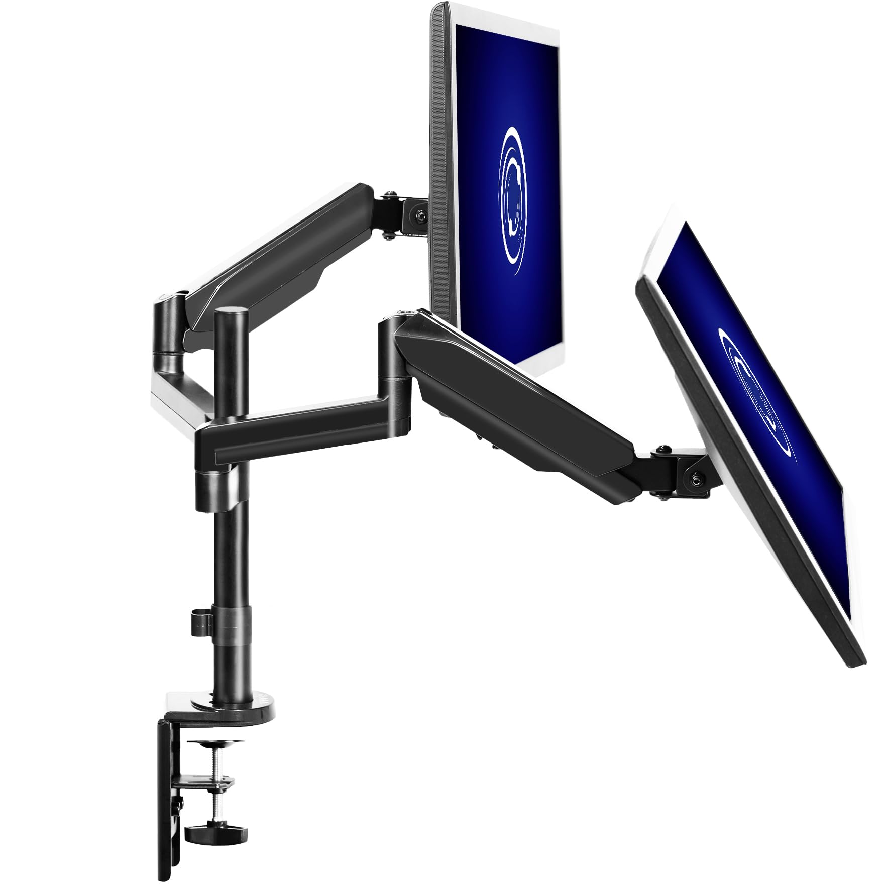 VIVO Dual Monitor Arm – Pneumatic, Holds 2 Screens 17 To 32 Inch, Black, Desk Mount 9 thumbnail image