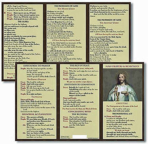 Catholic mass prayer and responses pocket card