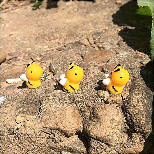 COOLTOP 10pcs Gardening Fairy Garden Miniature Accessories Micro Landscape Decor Resin Honey Bee DIY