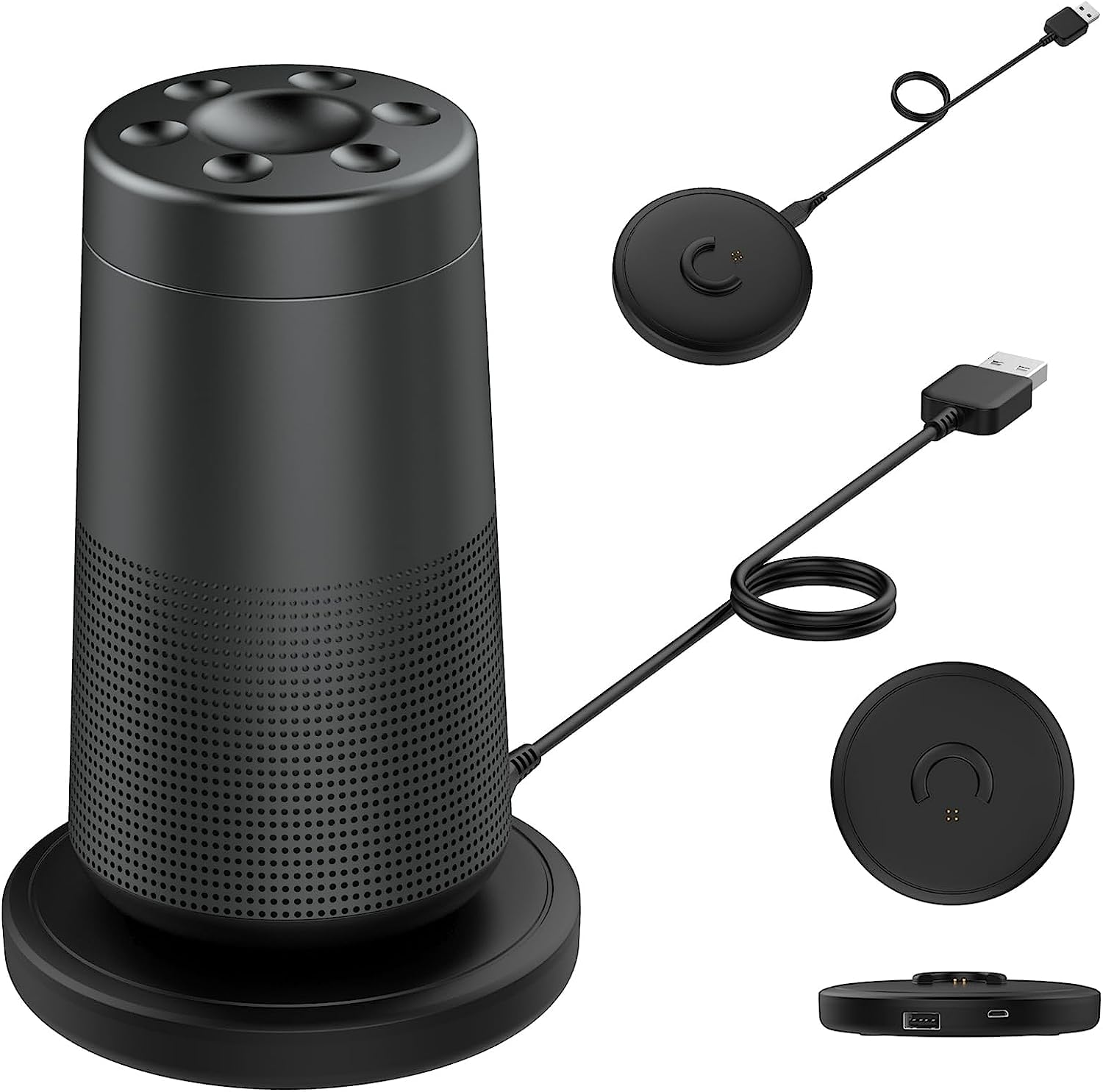 Miimall for Bose Soundlink Revolve Charging Dock with Cable, Soundlink Revolve+ II/Revolve+ Charging Cradle, Portable Bluetooth Speakers Charger Stand Station for Bose Soundlink Revolve Plus -Black