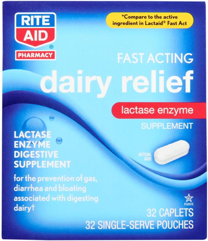Rite Aid Fast Acting Dairy Relief Caplets - 32 Count | Fast Act Dairy Digest: Health & Personal Care