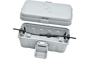 Hrensaw Small Weatherproof Electrical Connection Box, Outdoor Electrical Box,Waterproof Extension Cord Covers for Timers, Extension Cables, Holiday Lights,7.87 x 3.93 x 3.15inch,Grey