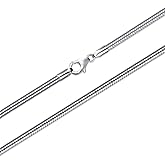 PDTJMTG 925 Sterling Silver Snake Chain 1MM 1.5MM 2MM 3MM Round Flexible Italian Snake Chain Necklace for Women Men 18, 20, 22, 24, 26 Inch