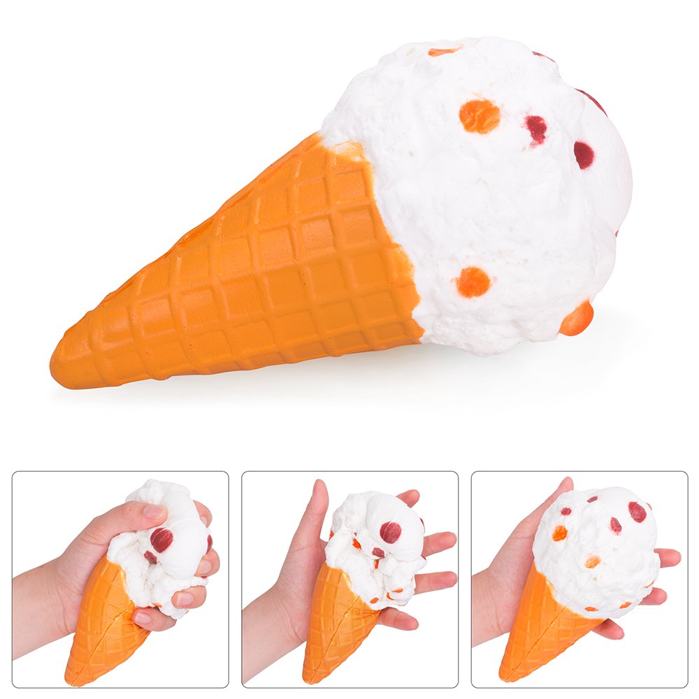 rosybeat 5PCS Squishies Pack Jumbo Scented Fruit Squishy Squeeze Toy Soft Slow Rising Squishys for girls and boys Stress Reliever Gift （Strawberry Peach Banana Ice Cream Cone Panda ）