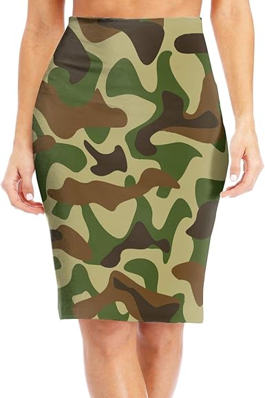 camouflage midi skirt