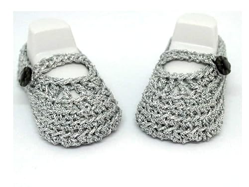silver baby booties