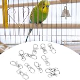 Kodrily 12Pcs Bird Cage Lock Clips, Metal Trigger Snap Hooks, Anti-Escape Swivel Trigger Clasps, D Eye Bird Cage Escape-Resistant Door Buckles for Bird Small Pets Cages Door Buckle Lock