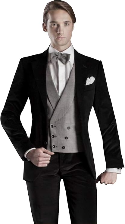 Amazon Co Jp Calvinsuit メンズベルベットスリムフィットスリーピーススーツジャケットベスト 服 ファッション小物