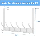 CASPLUS Over Door Hooks Heavy Duty 12 Hooks Aluminum White 55 lb view 3