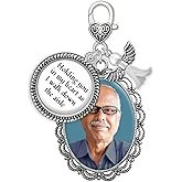 Wedding Bridal Bouquet Charm Holding You in My Heart As I Walk Down The Aisle Memorial Gift For Bride Dad Memorial