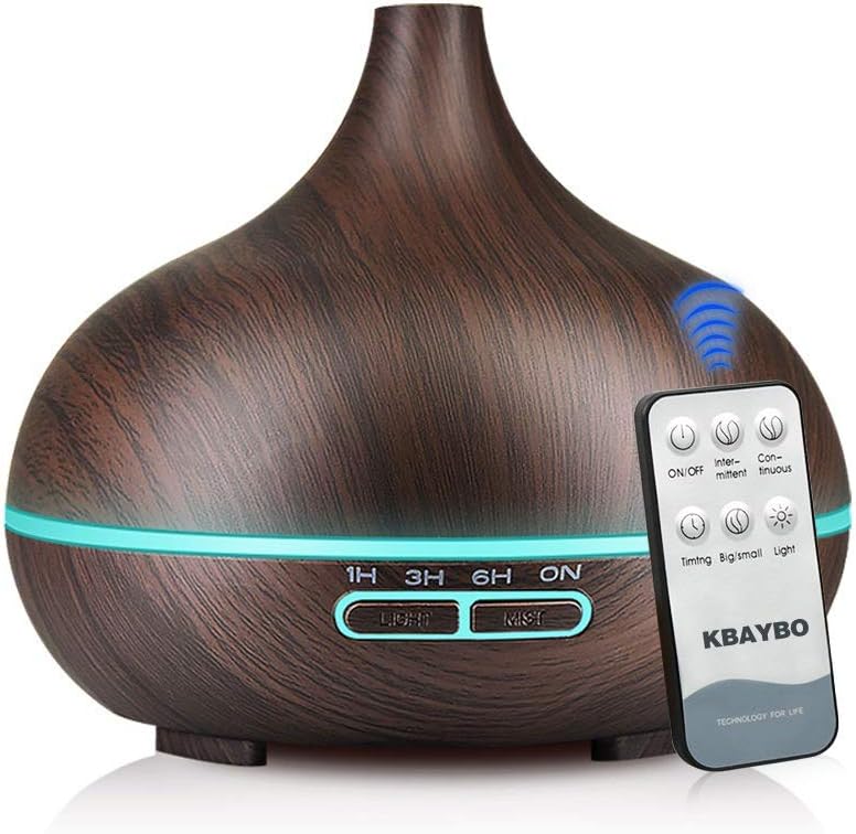 Home Aromatherapy Machine Remote Control 550ml Large Capacity Humidifier Essential Oil Aromatherapy 7-Color Led Light Lack of Water and Power Off Time Protection Multiple Modes 6.7 * 6 in Deep Wood