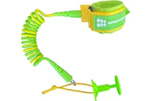 SIXPACK ACTION Bodyboard Wrist Leash 4ft 6mm Coils, Adjustable Wrist Cuff for Kids and Teenagers, Wrist Sized Approx 140mm-200mm