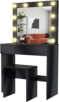 black wood dressing table