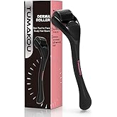 Derma Roller - TUMAKOU Microneedle Roller for Face Scalp Hair - Beard Roller for Women and Men (Black)