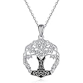 Fryneauy Tree of Life Thor Hammer Pendant Necklace for Women Sterling Silver S925 Jewelry for Women US1