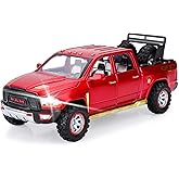 SASBSC Toy Trucks for Boys Age 3-12 Pickup Truck Toys Diecast Metal Model Cars with Light and Sound Pull Back Car Toy for 3+ Year Old Kids (Red)