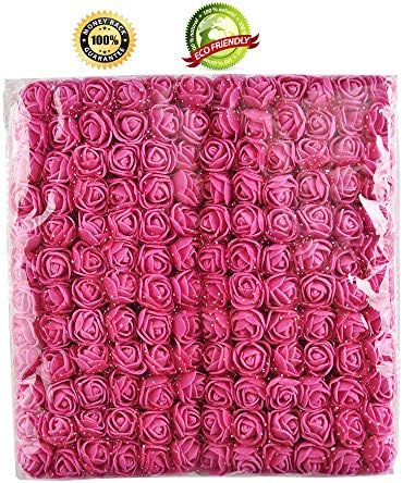 Foam Rose 144 pcs 2 cm Mini Artificial Flower Bouquet Multicolor Rose Flower Wedding Scrapbooking Decoration Rose Fake Flower (Rose red)