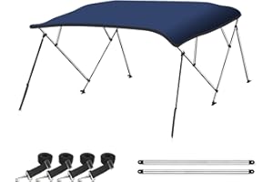 Naviskin 10 Optional Colors Available 3-4 Bow 13 Different Size Bimini Top Cover Includes Mounting Hardwares,Storage Boot with 1 Inch Aluminum Frame