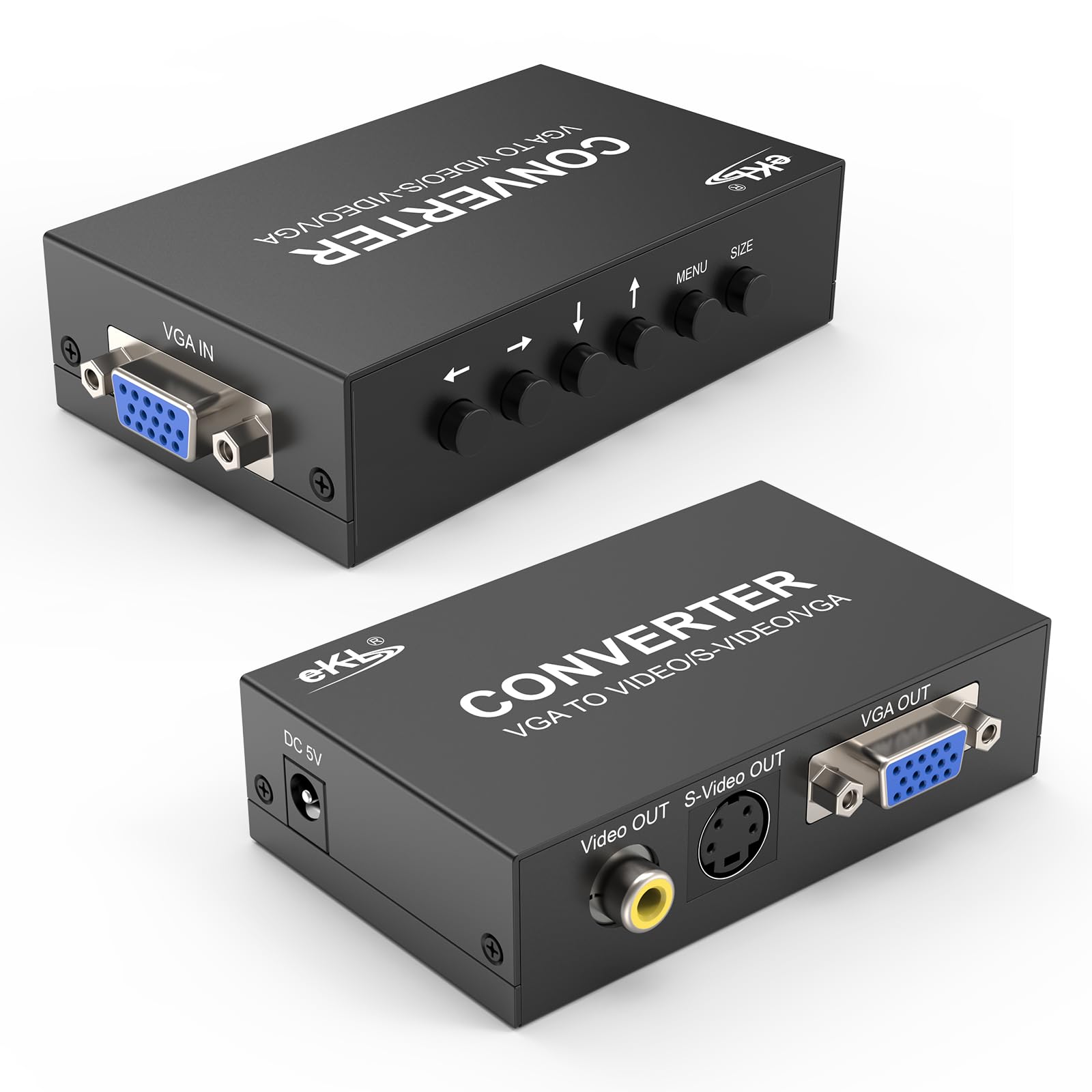 Huasion VGA to AV Adapter - VGA Input, Composite RCA, S-Video, PC/Laptop to TV/Display Projector Connector