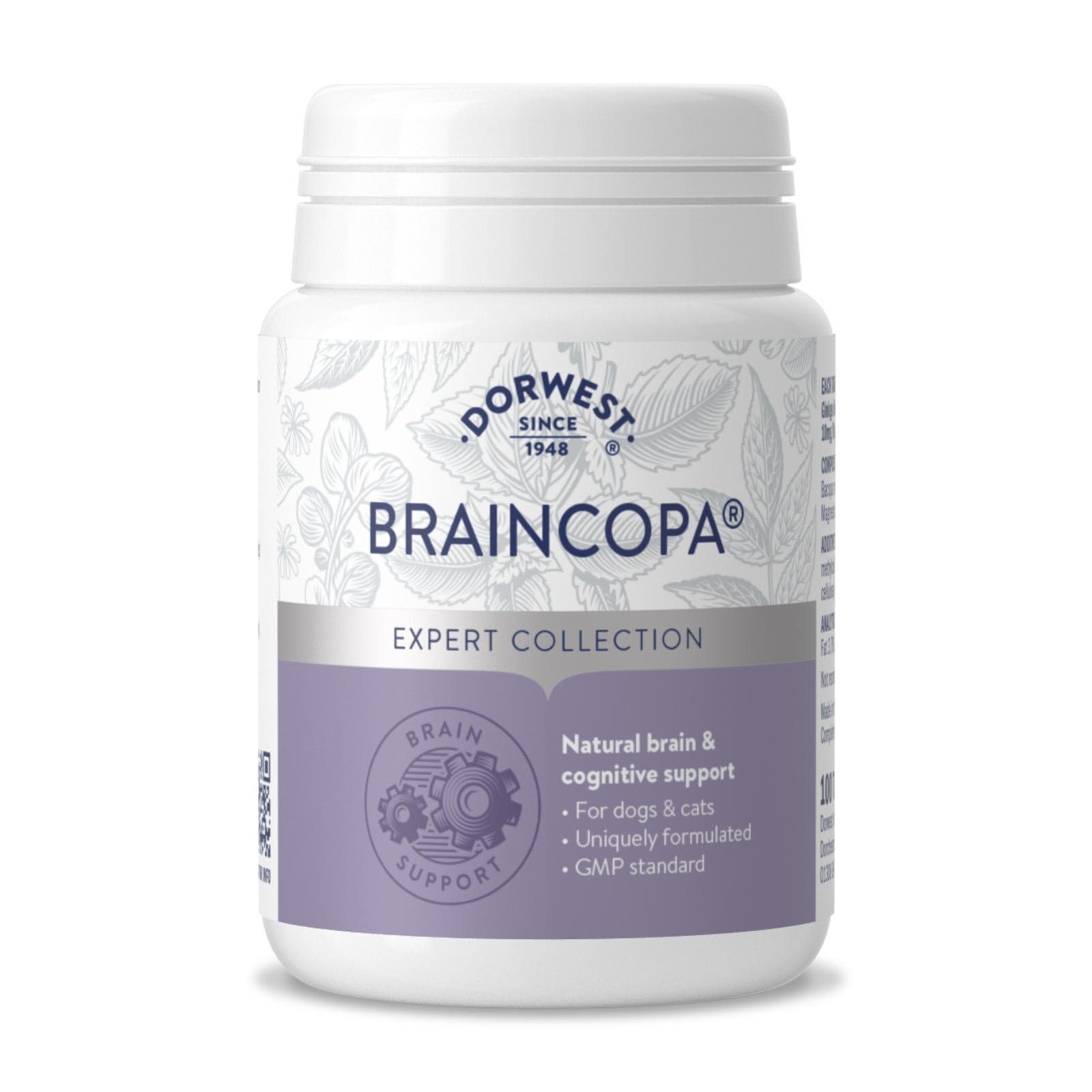 Dorwest Herbs BrainCopa Tablets for Dogs and Cats 100 Tablets - Helps naturally maintain brain health and mental agility, for older pets