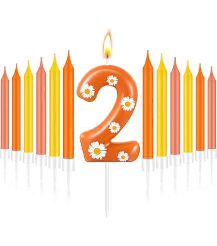 Amazon.com: Number 2 Candle, Orange Butterfly Candle 2 Birthday