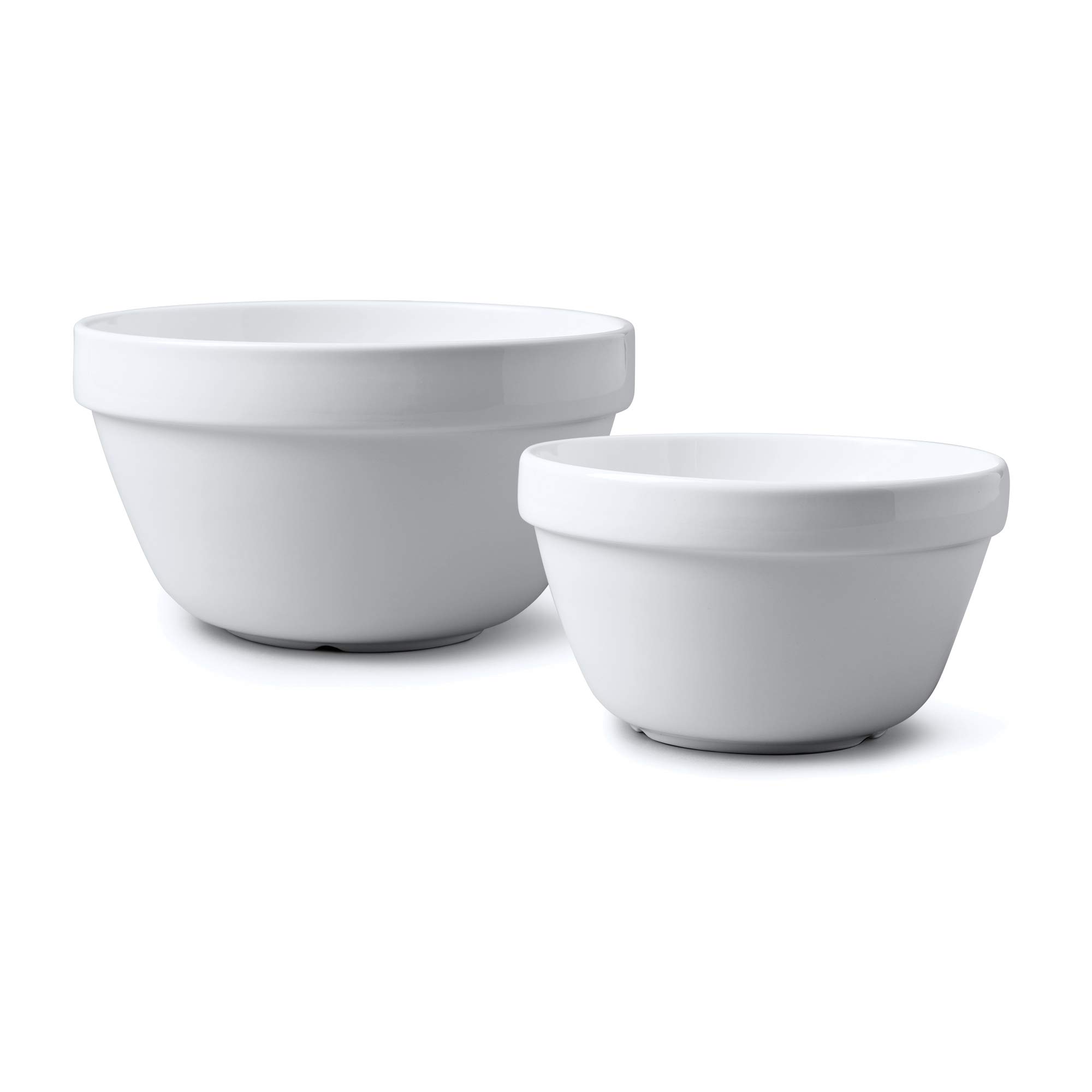 Wm Bartleet & Sons Set of 2 Traditional Porcelain Pudding Basins (900ml, 1.6pt/1250ml, 2pt) – White