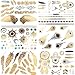 COKOHAPPY 6 Sheets Fake Jewelry Metallic Temporary Tattoo , Universe Wing Feather Dream Catcher Gold Silver