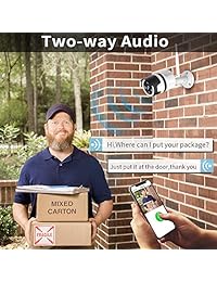Cámara de seguridad para exteriores, cámaras de vigilancia para exteriores 1080P con visión nocturna FHD, detección de movimiento, audio bidireccional, cámara IP66 impermeable, con cable o WiFi para exteriores, almacenamiento en la nube (versión actualiza