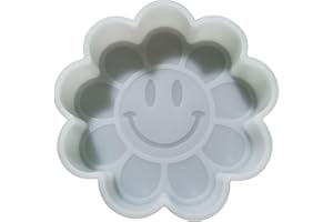 【300+ Design Optional】Fuehbur XL Smile Flower Face Car Freshie Mold Silicone Epoxy Resin Molds for Aroma Beads - Candle Molds - Soap Mold【Large Size】- 4.75 inches in Diameter