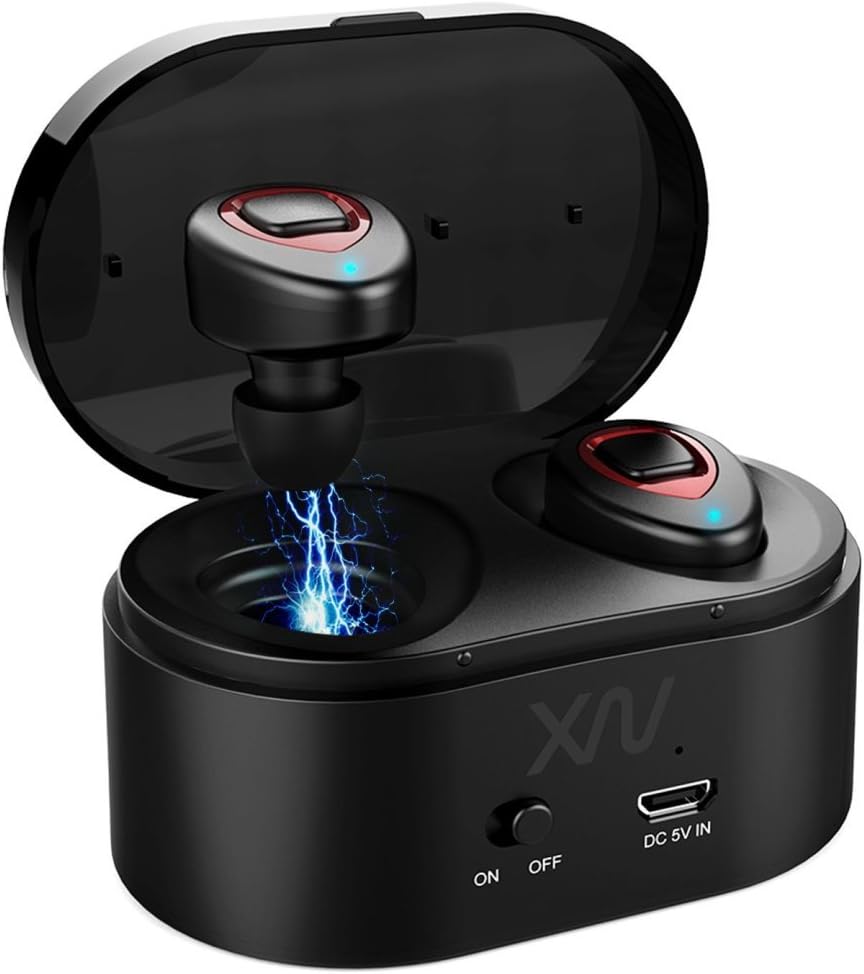 Wireless Earbuds,XIAOWU True Wireless Bluetooth Headphones Mini Sweatproof Sport Headsets in-Ear Noise Cancelling with Built-in Mic and Charging Case for iPhone iPad Android Smartphone (qa)