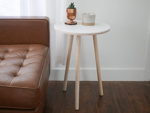 Amazon Com Modern Side Table Night Stand Or End Table For Living Room And Bedroom Made Of Maple Hardwood And Marble Stone Handmade