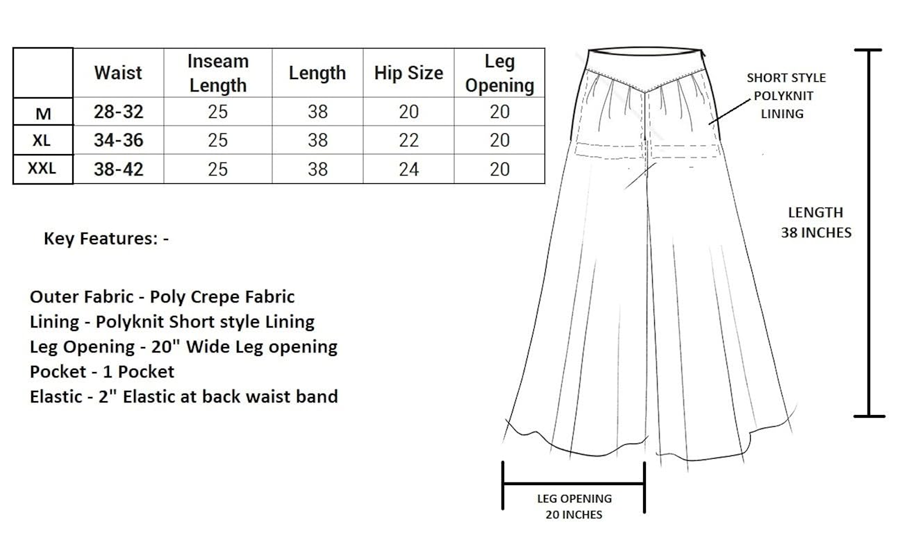 nitikali ladies printed poly crepe palazzo with short style inner lining