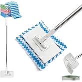 Snap Grip Mini Mop,2026 Upgraded Zero Touch Snap Grip Mini Mop,Cloth Changing MiniMop,Automatic Hands Free Push Pull Handle,Includes 1 MiniMop &amp; 5 Reusable Cloths