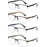 DOOViC Reading Glasses 4 Pack Blue Light Blocking Anti Eyestrain Flexible Lightweight Computer Readers for Men Women