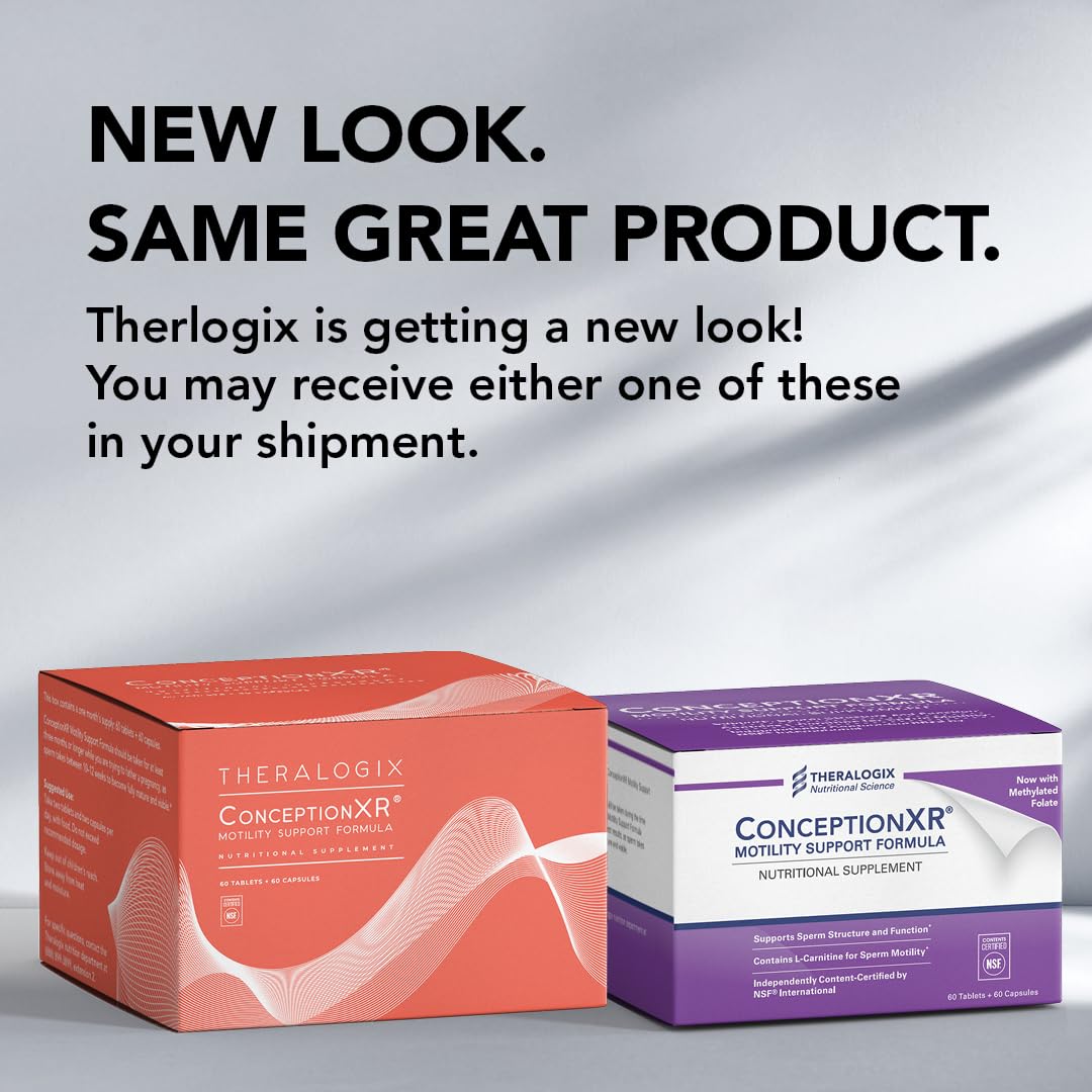 Theralogix ConceptionXR Motility Support Formula - Men's Preconception Vitamins for Fertility Support - Male Fertility Supplements for Sperm Health* - NSF Certified - 60 Tabs + 60 Caps (30-Day Supply)