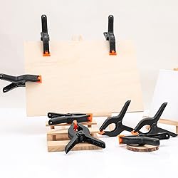10 Pack 6 inch Plastic Spring Clamps, Black Heavy