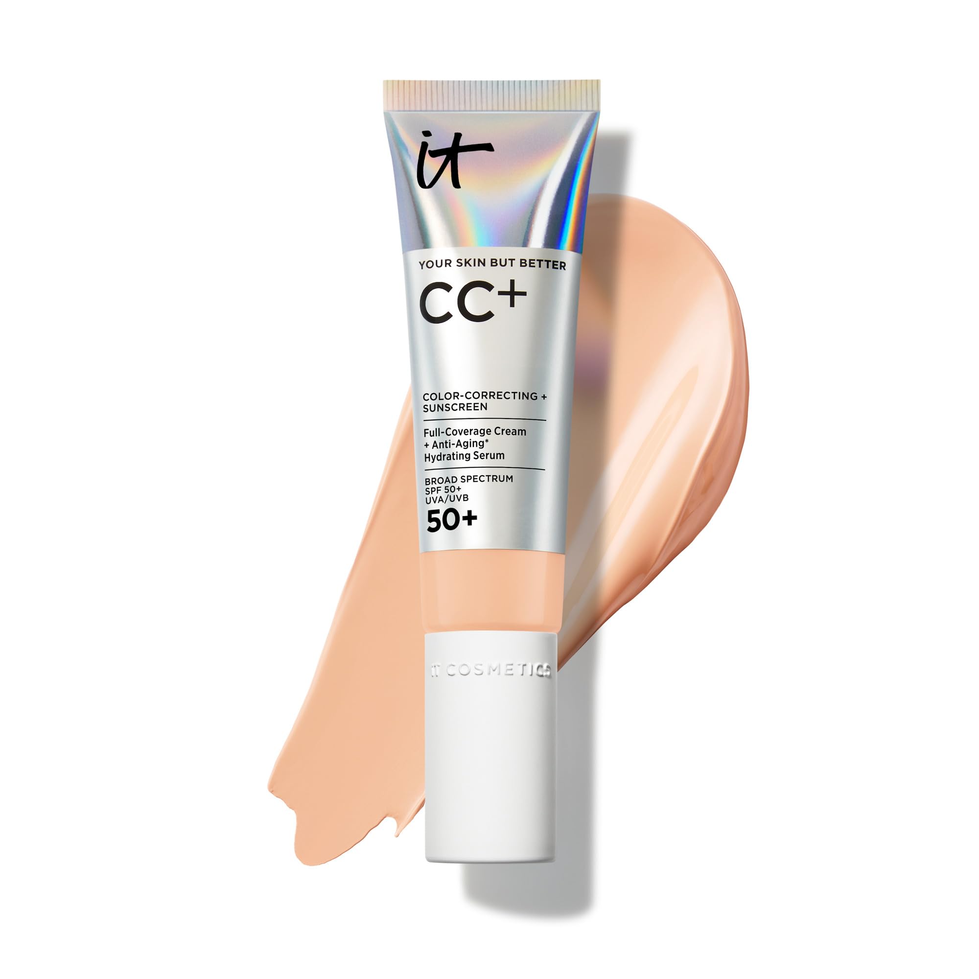 IT Cosmetics CC+ Cream with SPF 50+ Full Coverage Foundation Natural Finish | Color Correcting Foundation + Concealer - Anti-