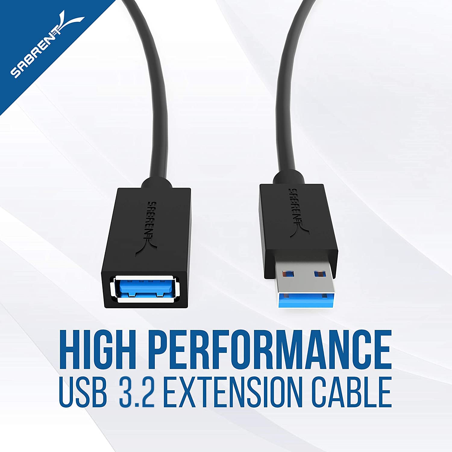 SABRENT 22AWG USB 3.0 Extension Cable - A-Male to A-Female [Black] 10 Feet (CB-3010)