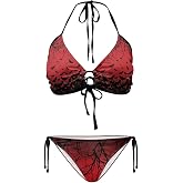 ELEDIZI Trendy Swimsuits High Waisted Full Coverage Bikini Sets for Women Size XS-XXL