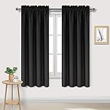 DWCN Blackout Curtains – Thermal Insulated, Energy Saving & Noise Reducing Bedroom and Living Room Curtains, Black, W 42x L 6