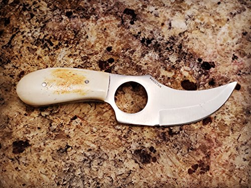 Knife and Leather Sheath Combo Deal - Fixed Blade 3.5" Stainless Steel Short Skinning Hunting Knife Concealed Carry Scout Carry Quickdraw Sheath - Thumbnail 3
