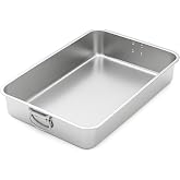 e esscopro 23.5''x15.5''x4'' Roasting Pan Stainless Steel Turkey Roasts Pan | Extra Large Turkey Roasting Pan, Thickened Baking Tray with Handle, for Thanksgiving Christmas Oven, Lasagna Baked Goods
